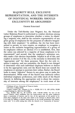 Majority Rule, Exclusive Representation, and the Interests of