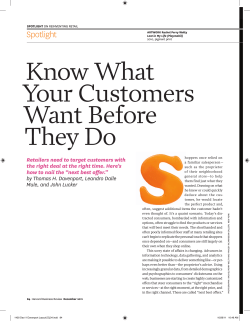 Know What Your Customers Want Before They Do