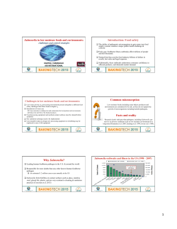 Salmonella in low-moisture foods and environments