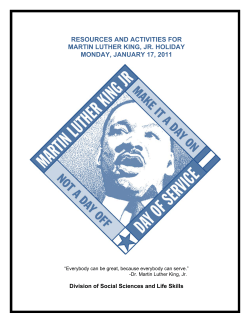 resources and activities for martin luther king, jr. holiday