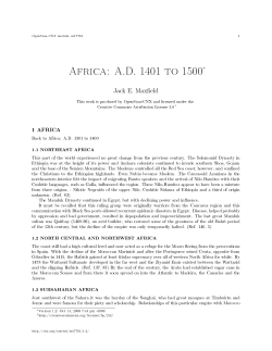 Africa: AD 1401 to 1500