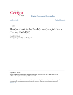 The Great Writ in the Peach State: Georgia Habeas Corpus, 1865