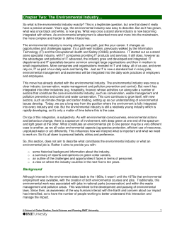 Chapter Two: The Environmental Industry&hellip;