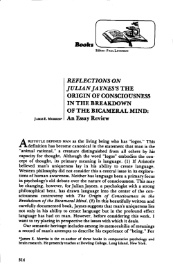 The Origin of Consciousness in the