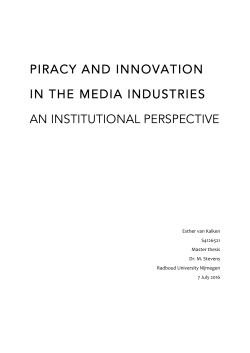piracy and innovation in the media industries an institutional