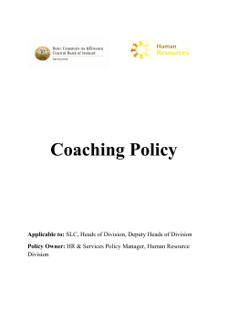 Coaching Policy - Central Bank of Ireland