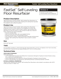FastSet&trade; Self-Leveling Floor Resurfacer