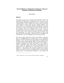 Oral Traditions as Alternative Literature: Voices of Dissents in