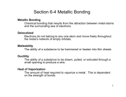 Section 6-4 Metallic Bonding - mrkearsley.com
