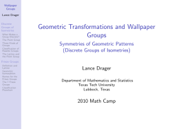 Geometric Transformations and Wallpaper Groups