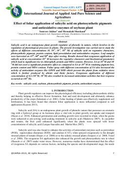 Effect of foliar application of salicylic acid on photosynthetic