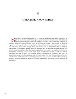 Chapter 12: Creating Knowledge