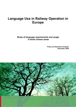 Language Use in Railway Operation in Europe