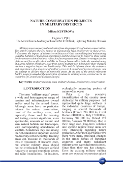 NATUrE CONSErvATiON PrOJECTS iN MiLiTArY DiSTriCTS