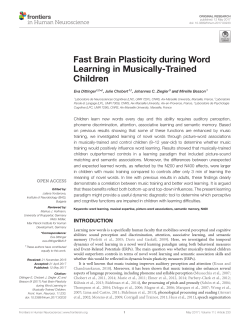 Fast Brain Plasticity during Word Learning in Musically