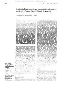 survivors of acute lymphoblastic leukaemia