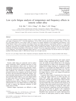 Low cycle fatigue analysis of temperature and frequency effects in