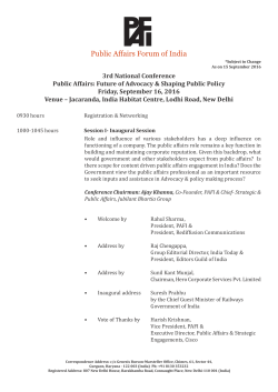 3rd National Conference Public Affairs: Future of Advocacy