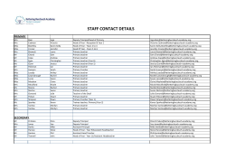 STAFF CONTACT DETAILS
