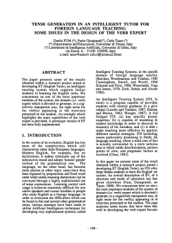 tense generation in an intelligent tutor for foreign language teaching