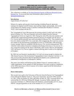 Kansas City Typographical Union (ITU) #80 Records, 1880