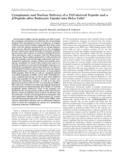 Cytoplasmic and Nuclear Delivery of a TAT