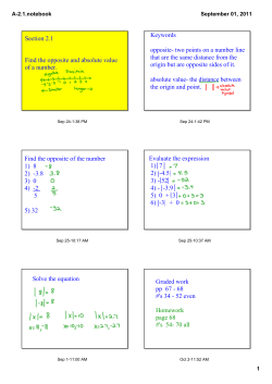 Section 2.1 Find the opposite and absolute value of a number