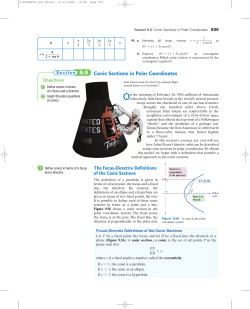 9.6 - Conic Sections in Polar Coordinates