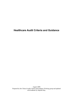 Healthcare Audit Criteria and Guidance