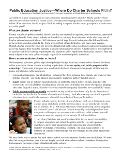 Public Education Justice&mdash;Where Do Charter Schools Fit In?