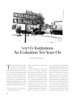 NAFTA`S Institutions An Evaluation Ten Years On - Revistas