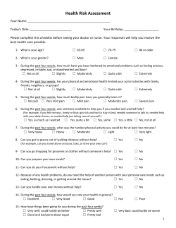 Health Risk Assessment - Mount Carmel Medical Group
