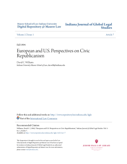 European and US Perspectives on Civic Republicanism