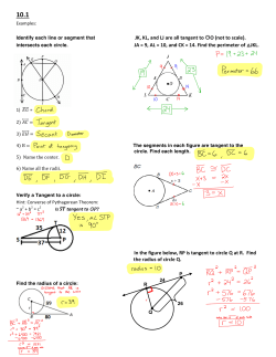 JK, KL, and LJ are all tangent to €O (not to scale). JA = 9, AL = 10
