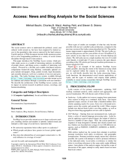 Access: News and Blog Analysis for the Social Sciences