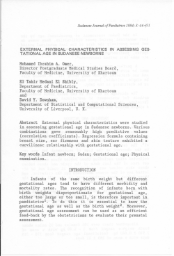 External physical characteristics in assessing gestational age in