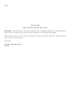 Math 229 Mock Final Exam Solution