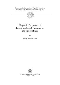 Magnetic Properties of Transition Metal Compounds and Superlattices