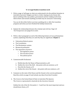 Yr 12 Legal Studies transition work 1. Write a page or half page on