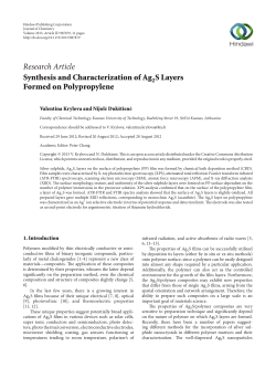 Synthesis and Characterization of Ag2S Layers Formed on