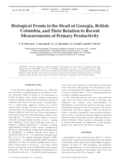 Biological Fronts in the Strait of Georgia, British
