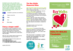 HEALTH WALKS Timetable