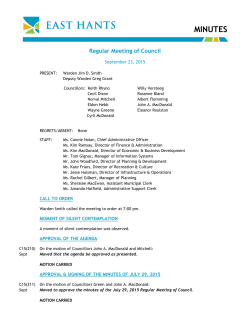 minutes - Municipality of East Hants