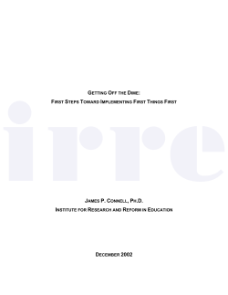 getting off the dime - Institute for Research and Reform in Education