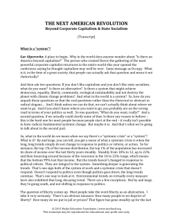 The Next American Revolution [Transcript]