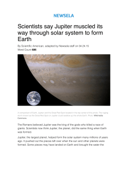 Scientists say Jupiter muscled its way through solar system to form