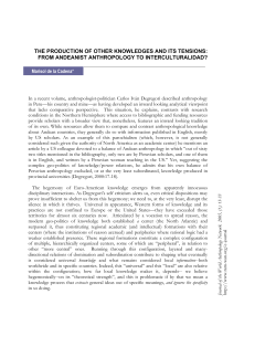 the production of other knowledges and its tensions - Ram-Wan