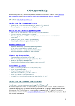 CPD Approval FAQs