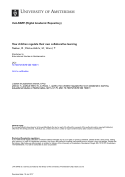 How children regulate their own collaborative learning - UvA-DARE