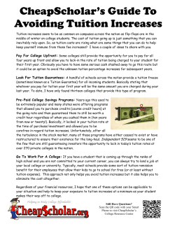 CheapScholar`s Guide To Avoiding Tuition